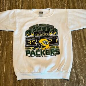 Vintage Kid's 1997 Green Bay Packers Super Bowl Champions Sweatshirt, M (10-12)